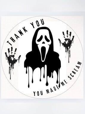 Handmade 50count Scream Stickers